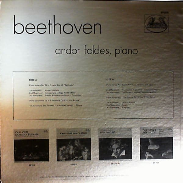 Foldes Andor (piano) — Beethoven - piano no. 21, 26, 17