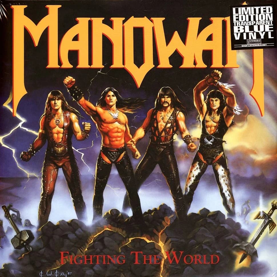 MANOWAR — Fighting For The World, прозрачный синий