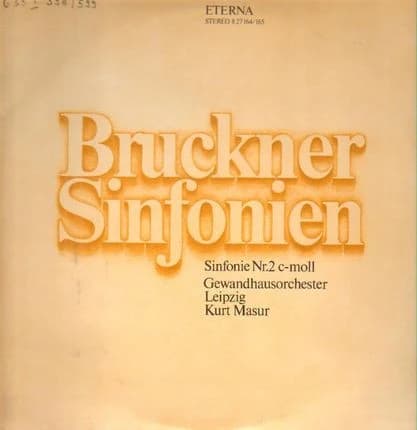 BRUCKNER KURT MASUR — Sinfonie Nr. 2 C-moll